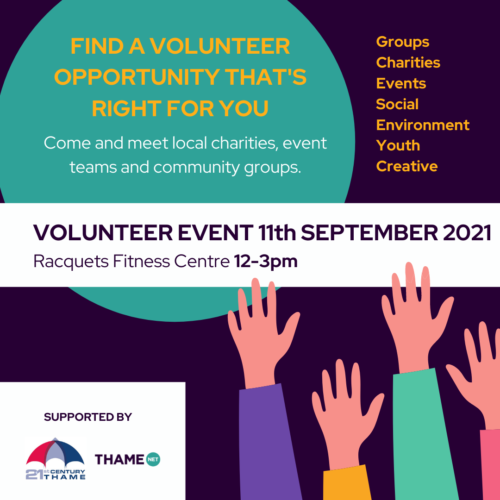 Volunteer Fair September 11th 2021 at Racquets