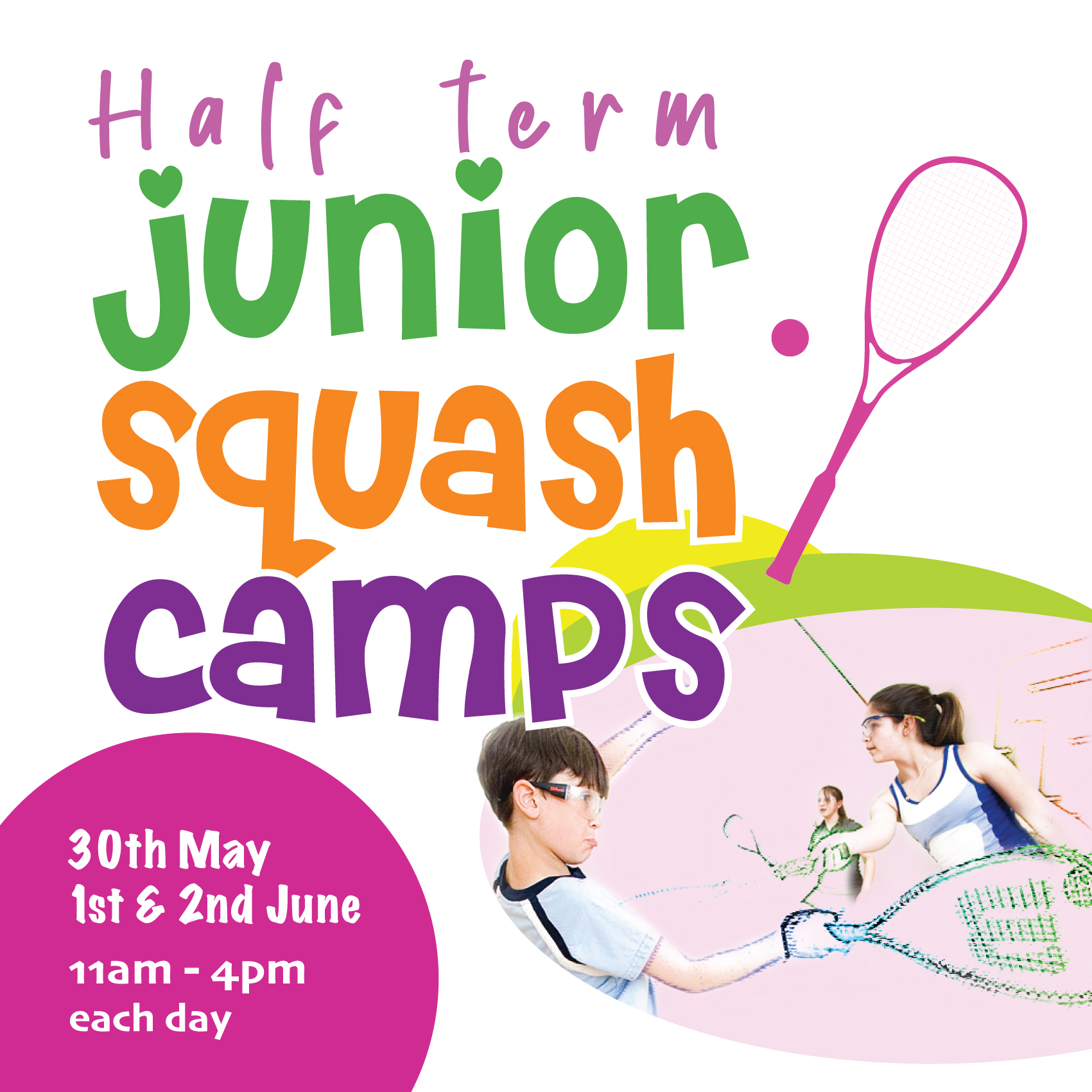 Racquets Fitness Centre Half term junior squash camps May June 2022 Racquets Fitness Centre