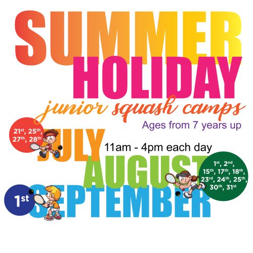Summer holiday junior squash camps
