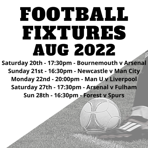 Watch the Football in the bar at Racquets this August