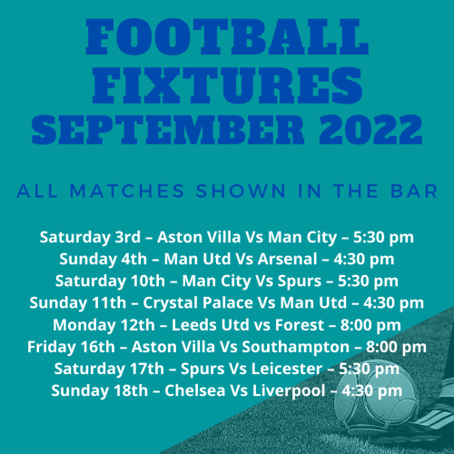 Watch the football in Racquets bar in September