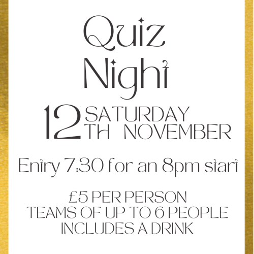Quiz Night November 22nd in Racquets bar