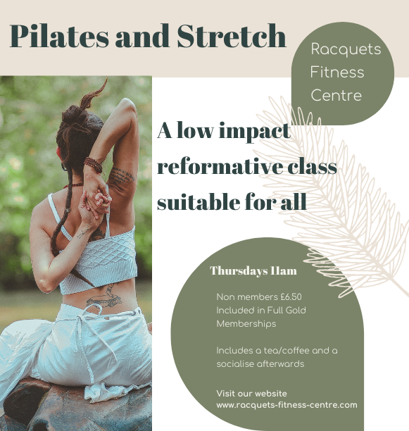 Racquets Fitness Centre  New Reformative Pilates and Stretch Thursdays  11am - Racquets Fitness Centre