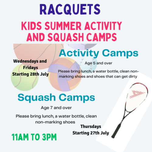 Kids Summer Activity and Squash Camps 2023