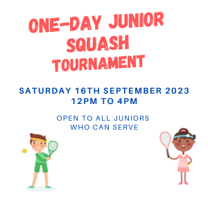 Junior One-Day Squash Tournament 16th September 2023