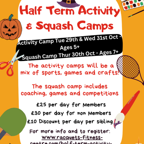 Racquets Half Term Activity & Squash Camps