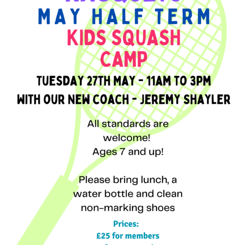 Racquets Half Term Squash Camp