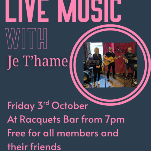 🎤Je T’hame at Racquets – Live Music at the Bar